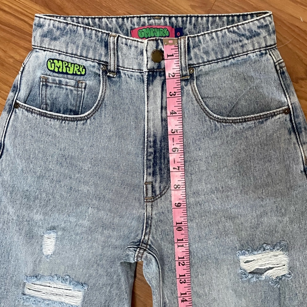 Zumiez Empyre Tori Courtney Wash Skate Denim Jeans Baggy High Rise Distressed 0 - Picture 15 of 16